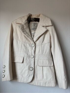 Wool Cream Guess Heacyweight Fall/Winter Coat